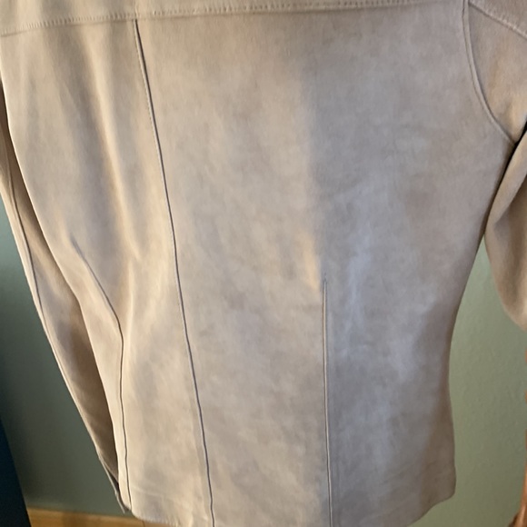 Chico’s camel tan suede leather blazer Shacket jacket size S/8 - Picture 6 of 8